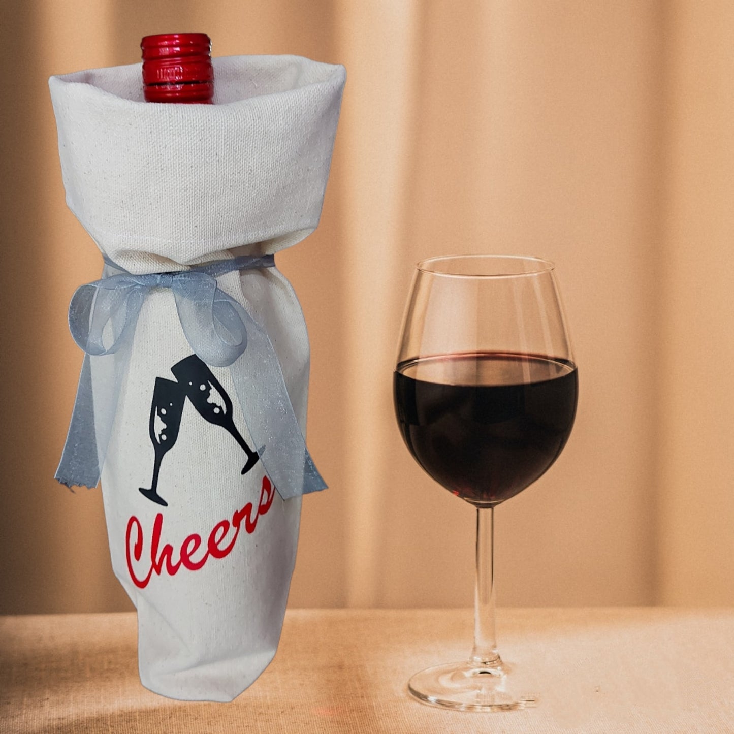 Set of two printed wine bags