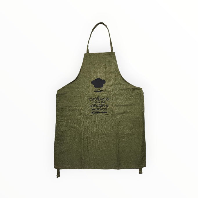 Set of printed apron and double oven mitt