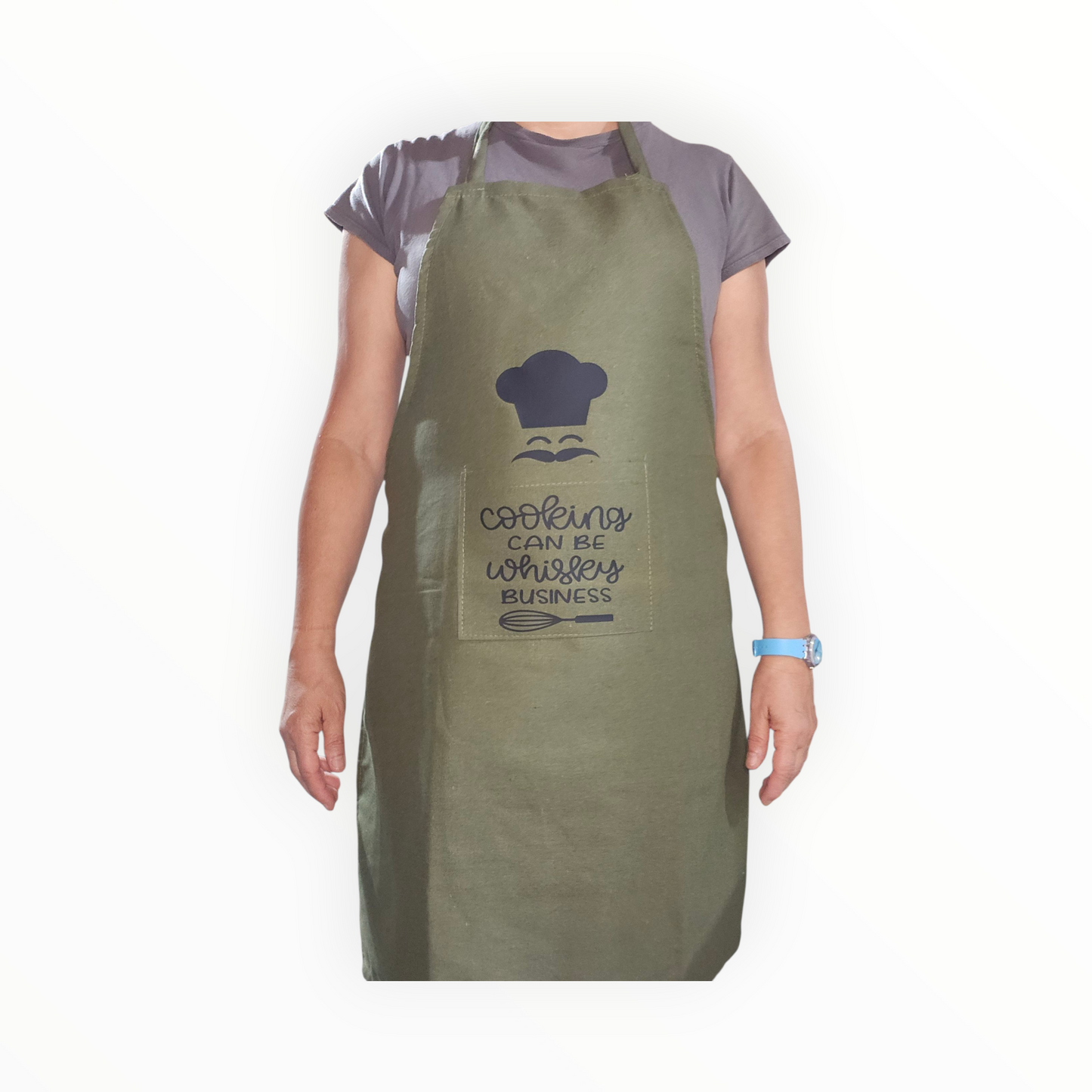 Set of printed apron and double oven mitt