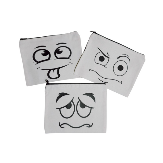 Set of Emoji Canvas Pouch