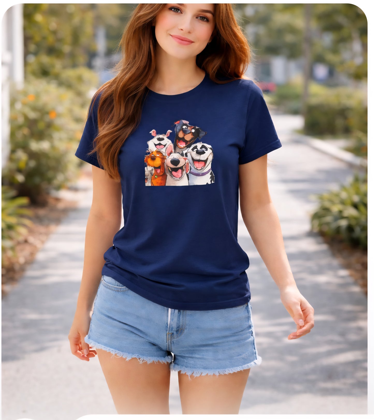 Smiling Dog group women t-shirt